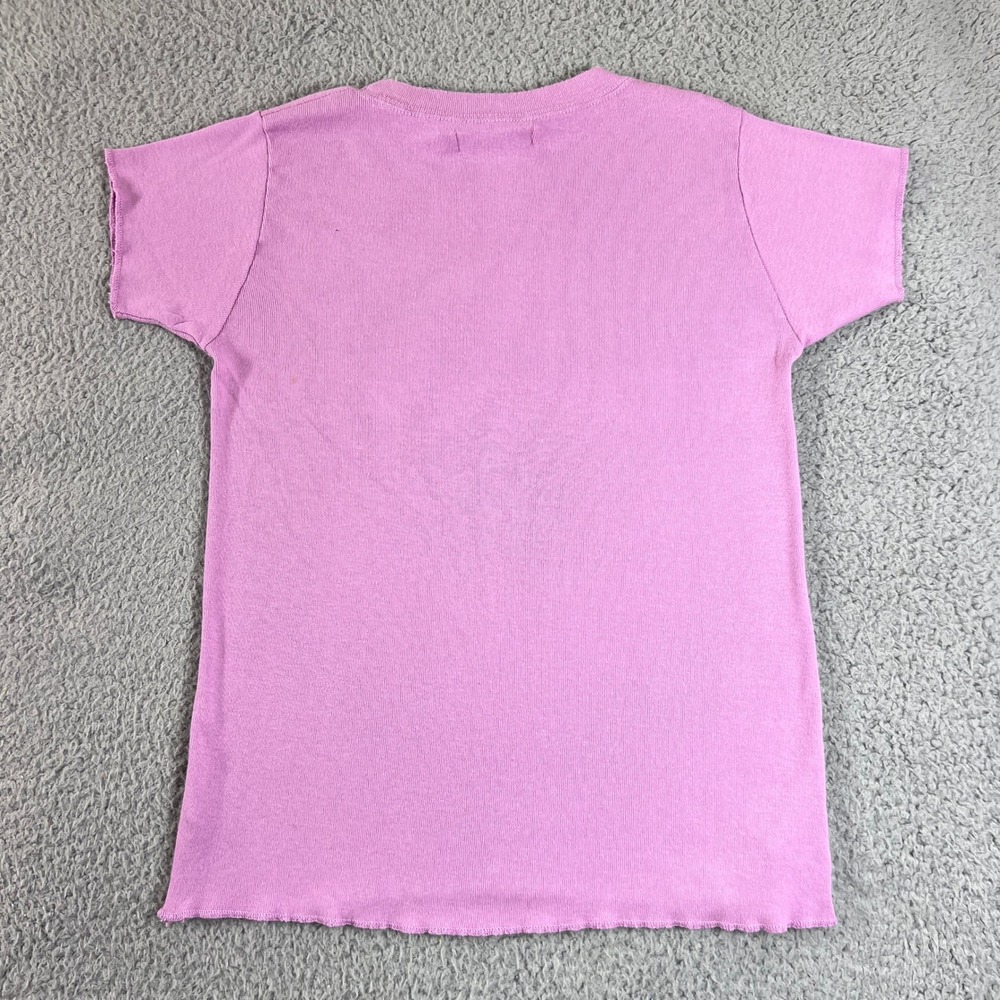 DKNY T-Shirt Women's P/S Orchid Purple Logo Baby Tee Vintage 90s Made in USA NWT - Picture 2 of 9
